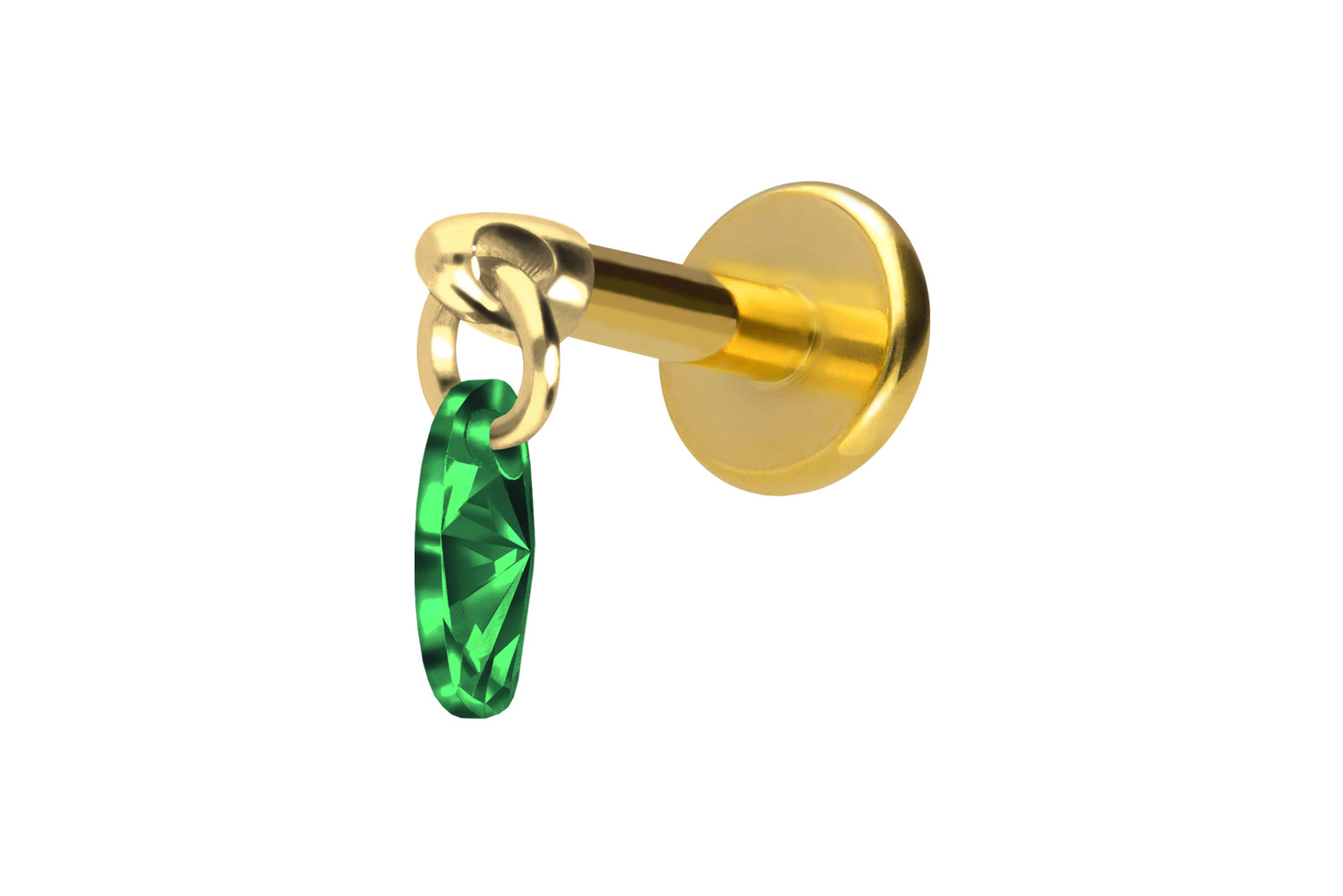 Titan Labret Piercing mit Innengewinde KRISTALLOVAL